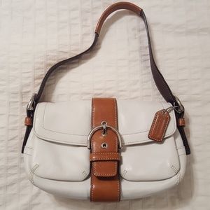 Coach white and brown purse